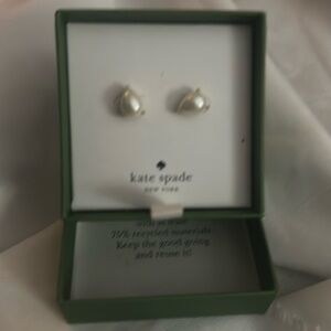 Kate Spabe gold and pearl round pear drop ear rings!